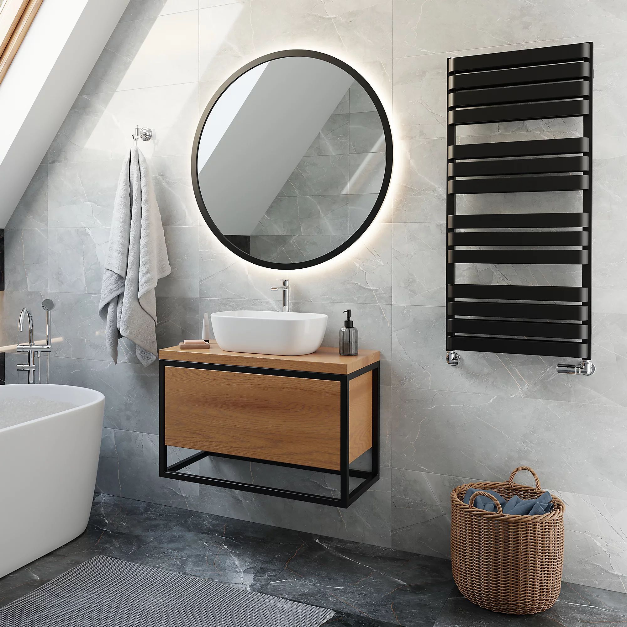 Black bathroom deals decor