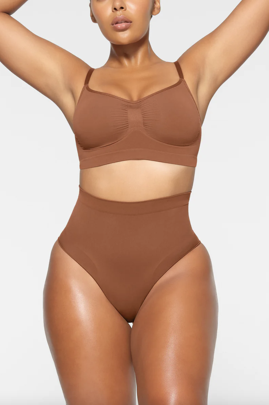 Womens Skims brown Seamless Sculpt Shorts Bodysuit