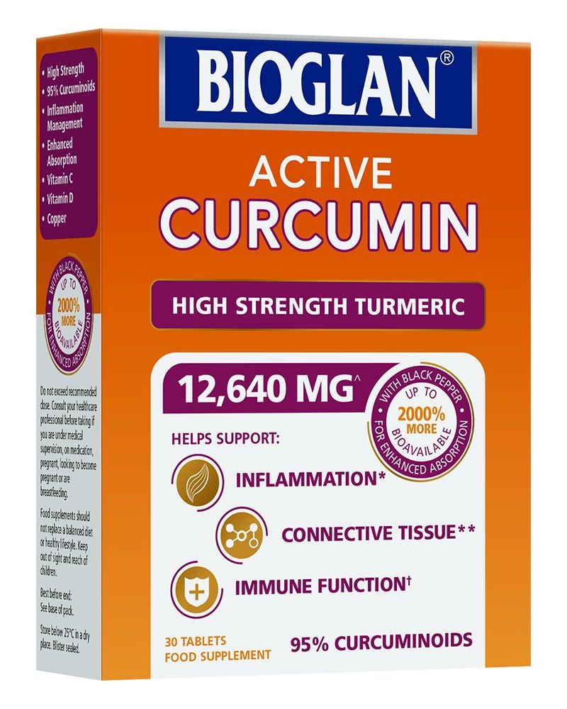 Bioglan Active Curcumin, High Strength Turmeric extract, 1 month supply - 30 Tablets