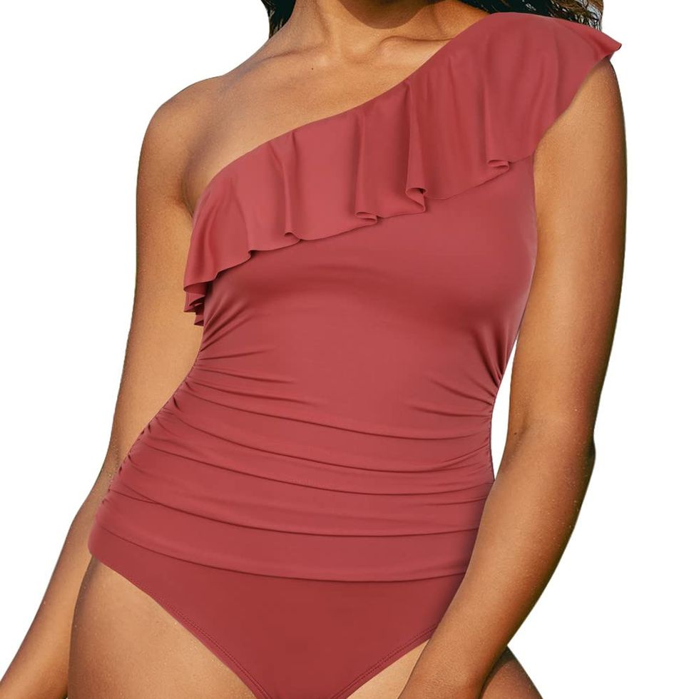 Tummy Control One Shoulder Swimsuit