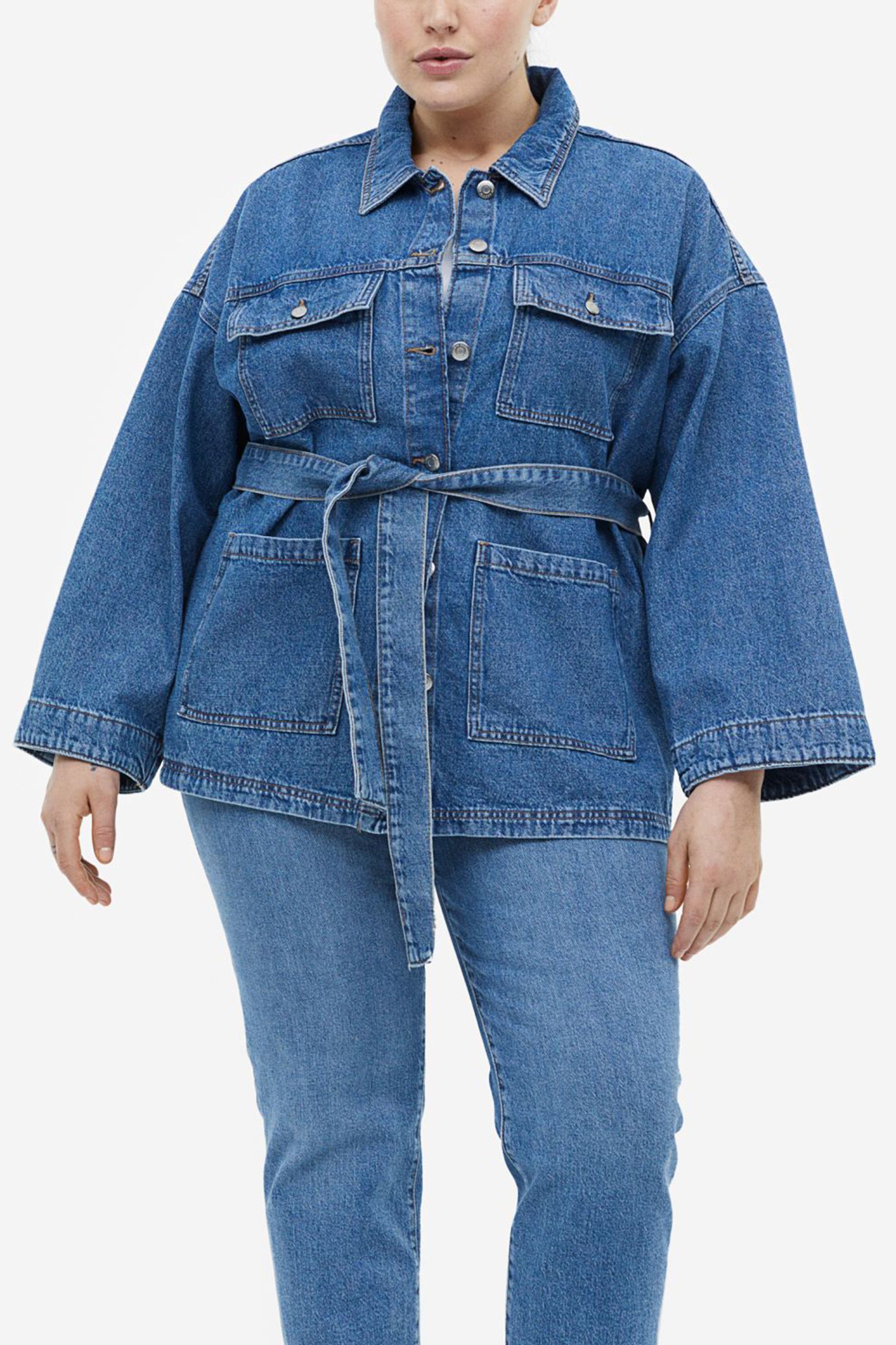 H and m shop oversized denim jacket