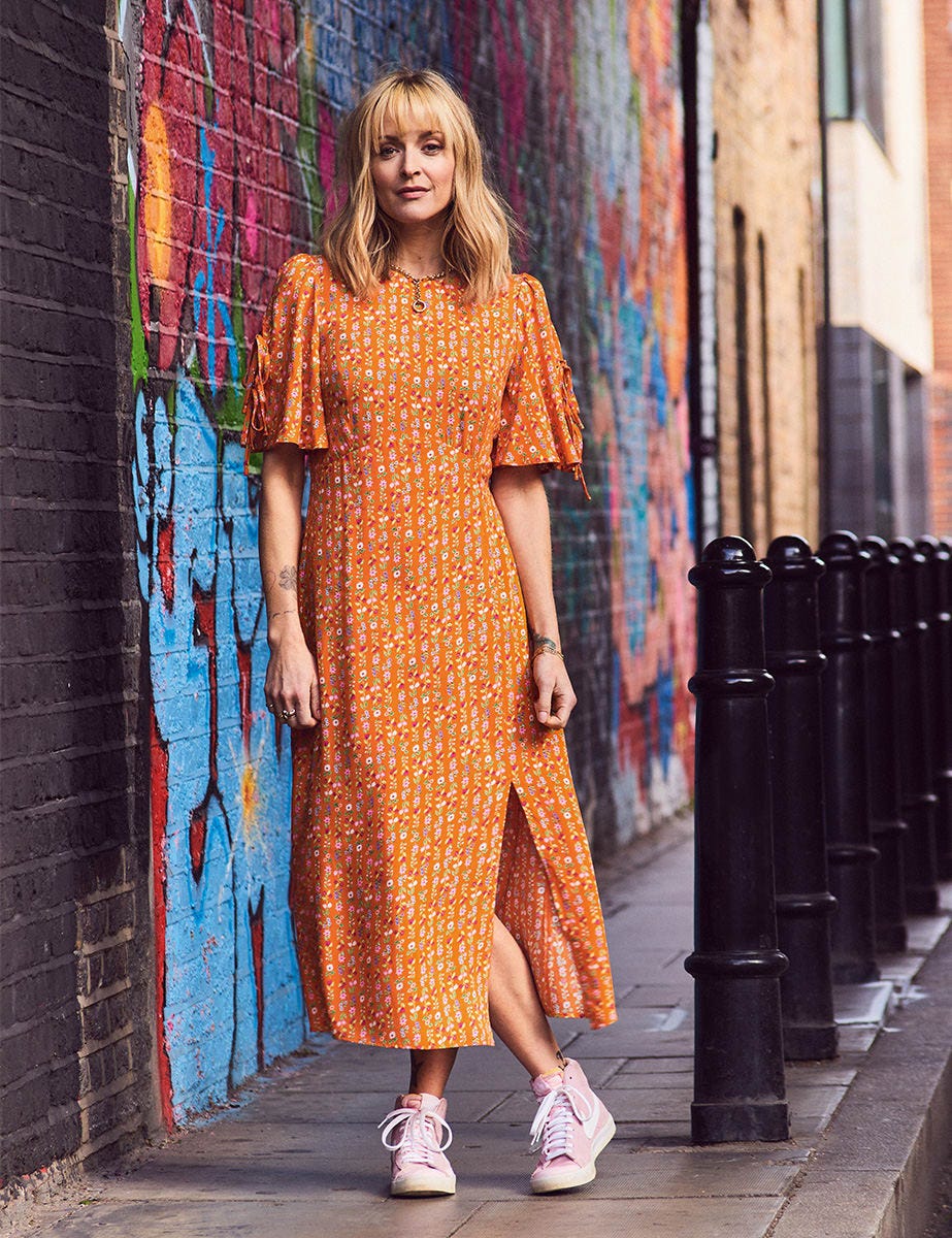 Fearne Cotton Orange Stripe Floral Elka Midi Dress, Was £55, now £20