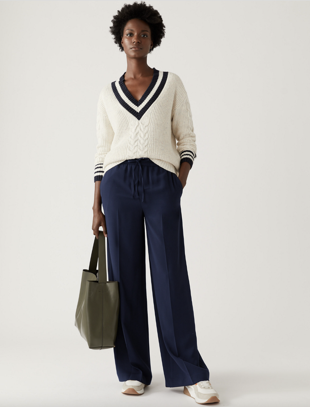 Aggregate 73+ navy blue wide leg trousers - in.duhocakina