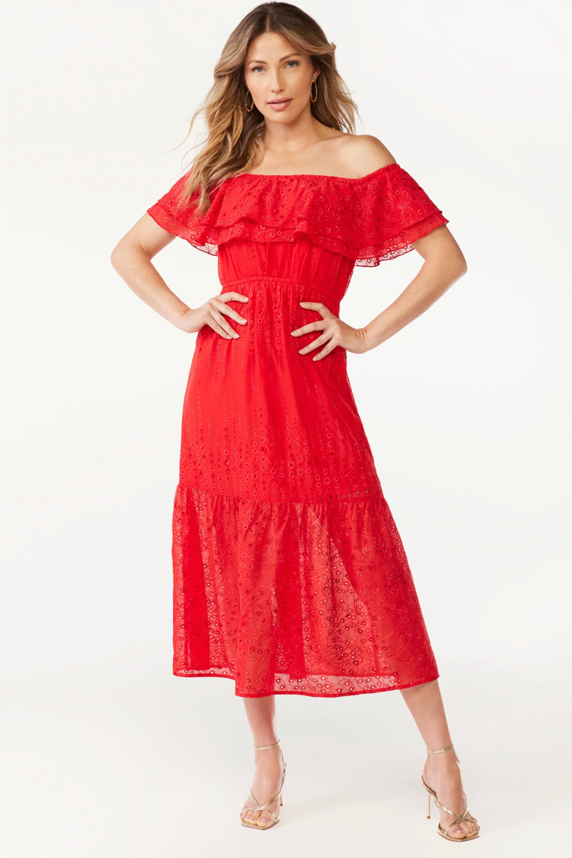 Sofia Jeans Women's Convertible Eyelet Dress Sofia Jeans Women's Convertible Eyelet Dress