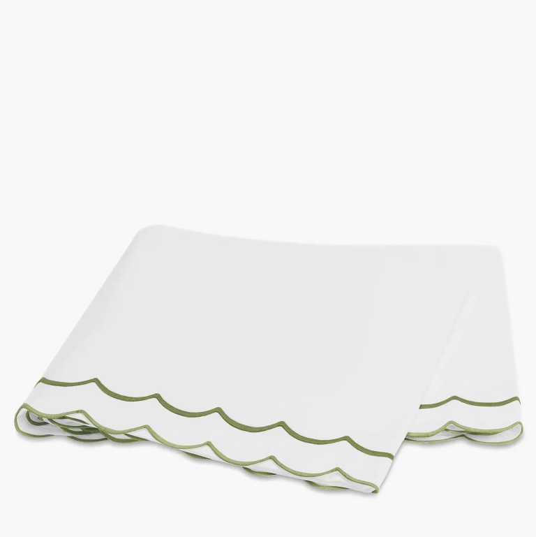 India Scallop 350 Thread Count Flat Sheet
