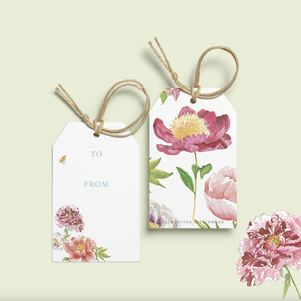 Peonies Gift Tags