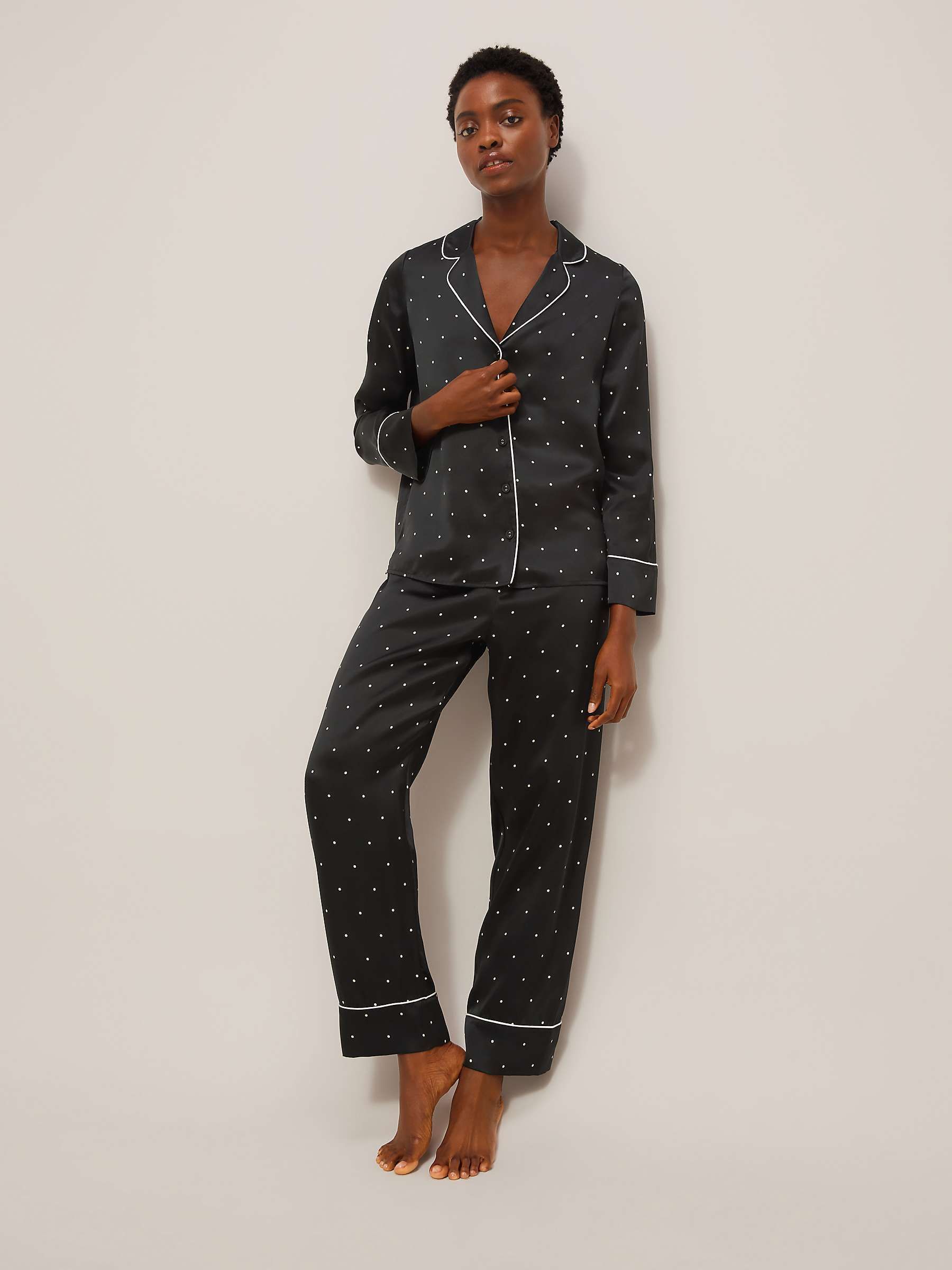 Silk piped pyjama cheap set