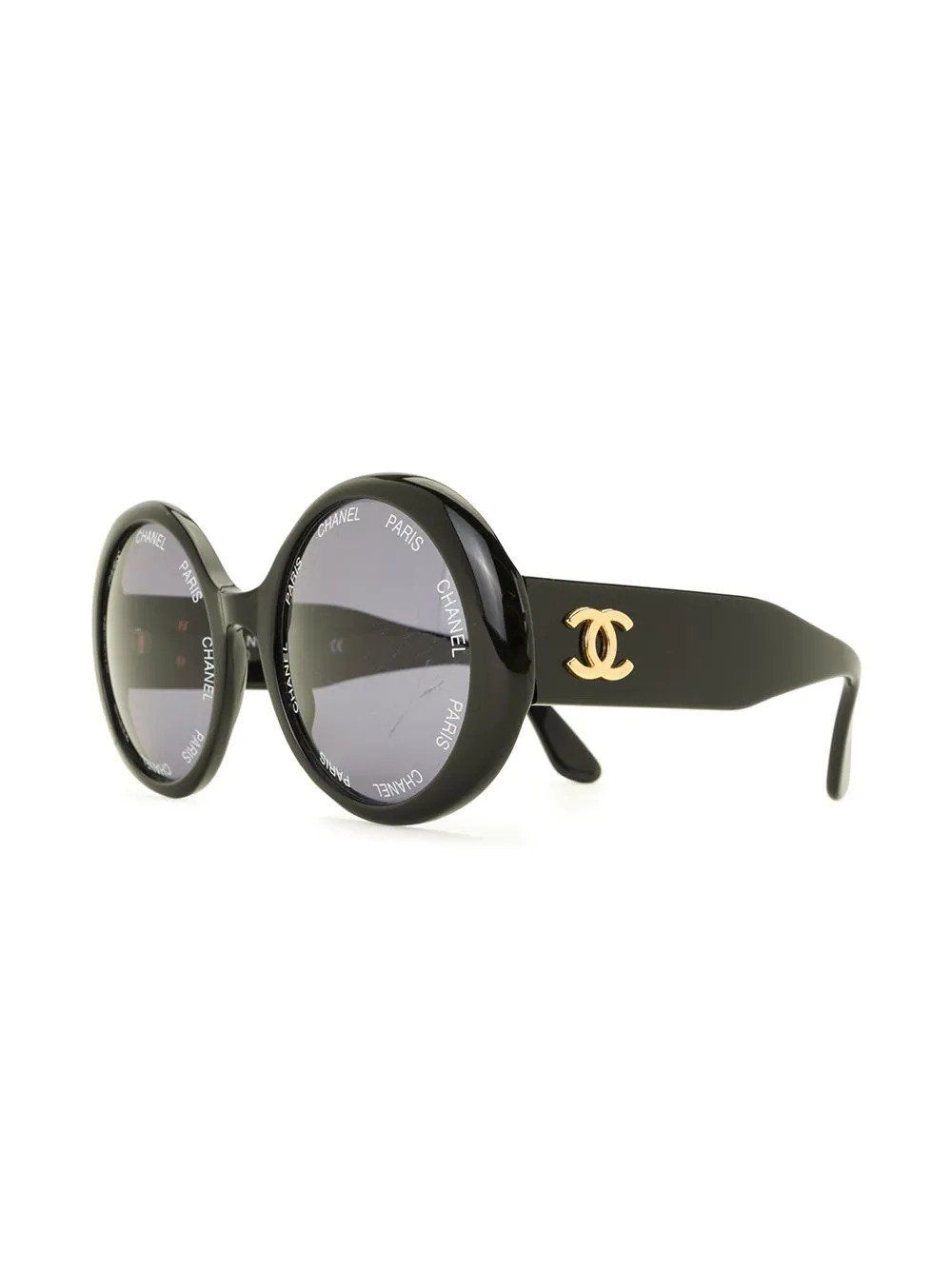 CHANEL PreOwned 1990s logoprint roundframe Sunglasses  Farfetch