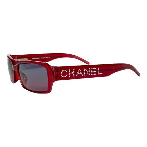 Vintage Chanel Red Rhinestone Slim Glasses  Treasures of NYC