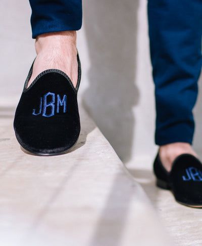 Mens velvet slippers on sale personalized