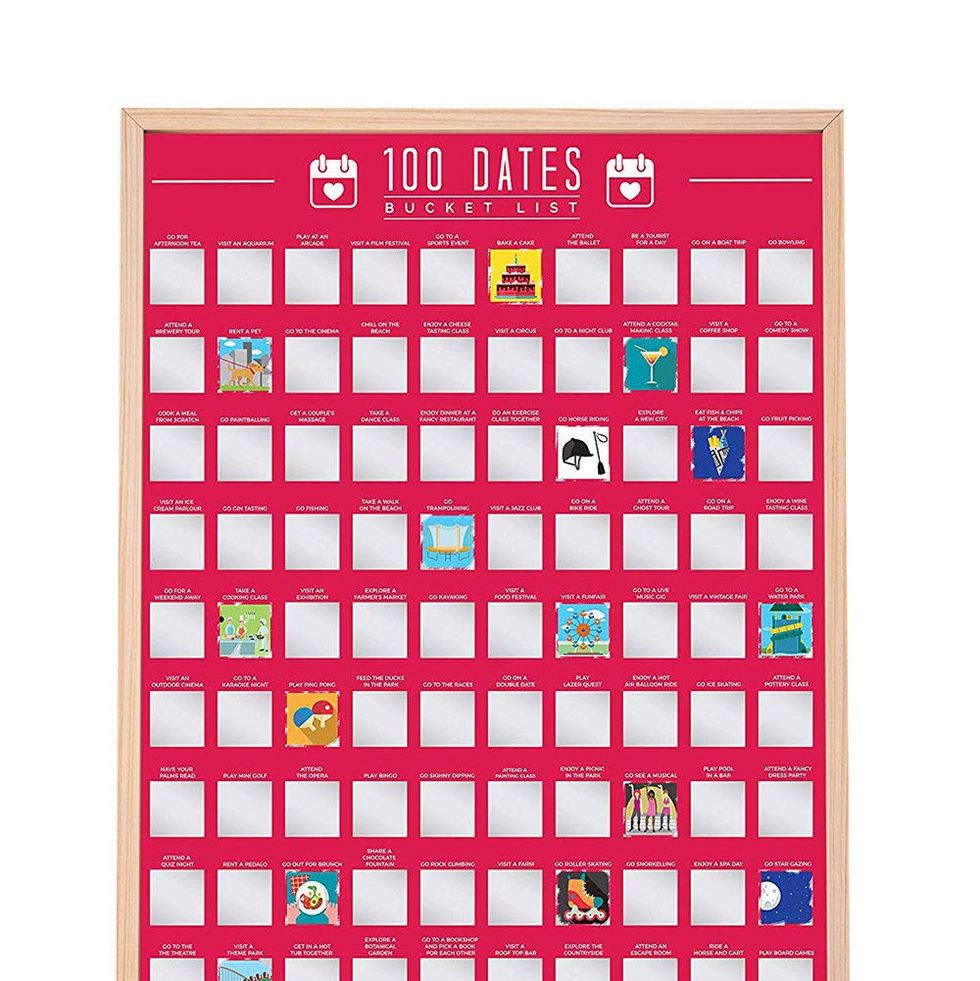 100 Dates Bucket List Scratch Poster