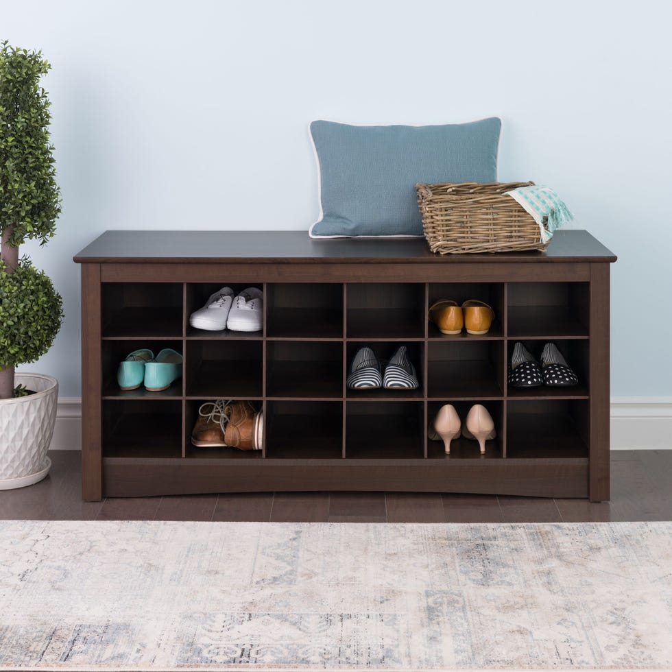 Three-Tier Storage Cubby Bench
