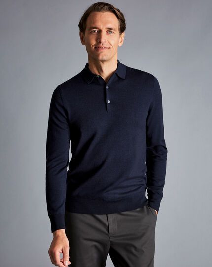 Polo long cheap sleeve sweater