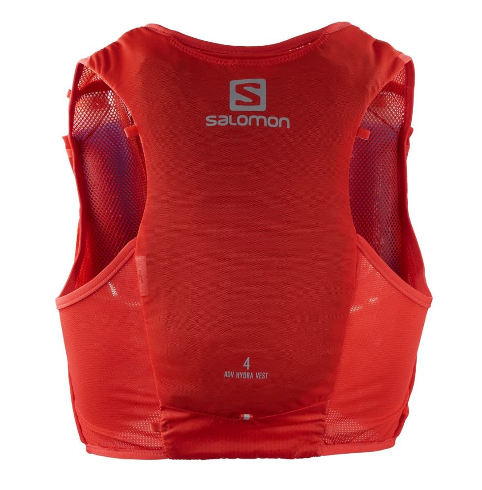 Salomon Adv Hydra Vest 4 Chaleco para correr con Flask incluido Unisex, Comodidad y estabilidad, Rápido acceso a la hidratación, Simplicidad, Fiery Red, S