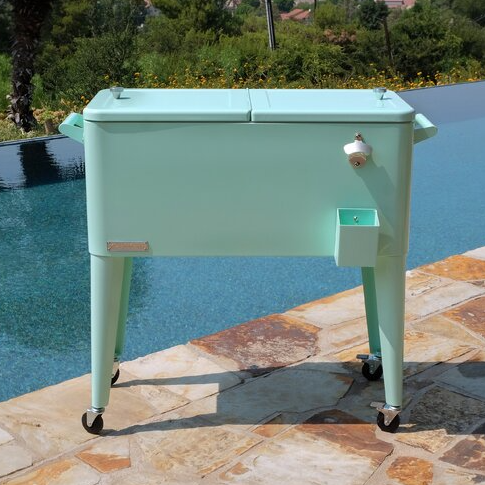 80-Quart Classic Outdoor Patio Cooler with Wheels