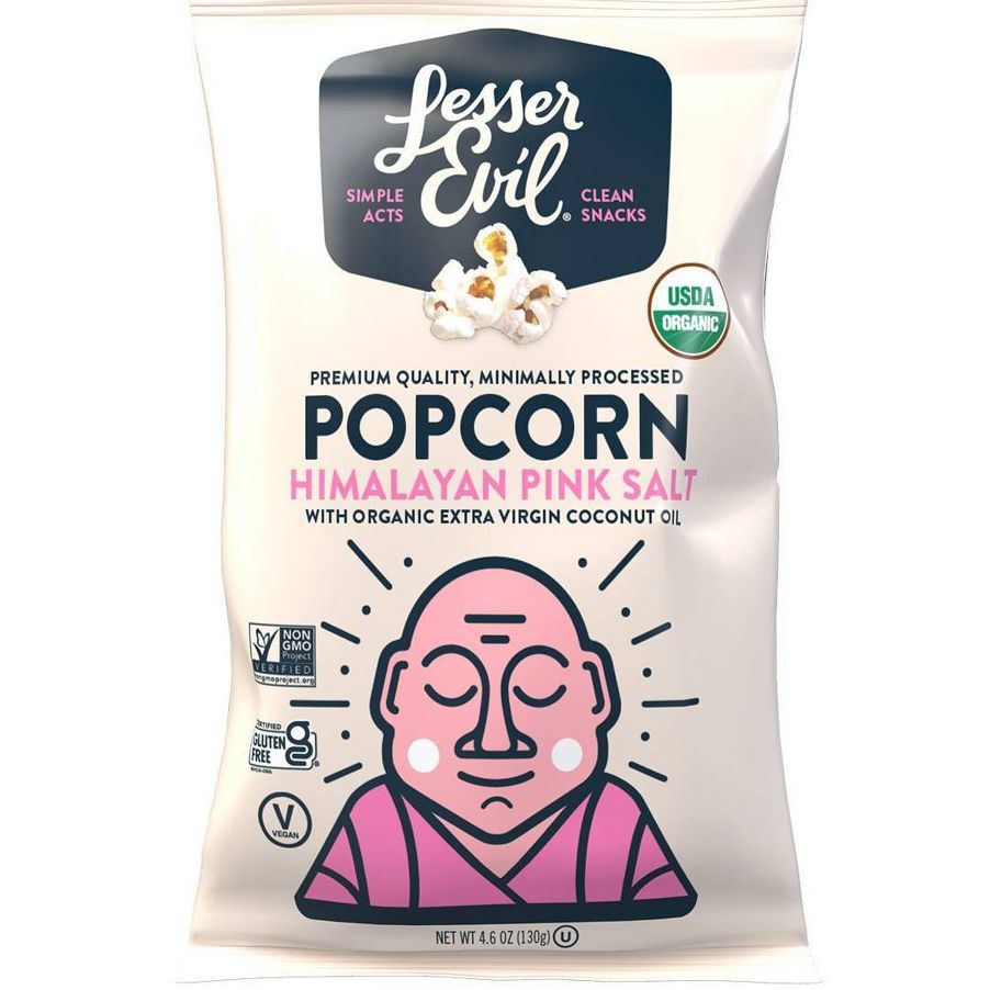 LesserEvil Organic Popcorn Himalayan Sea Salt 