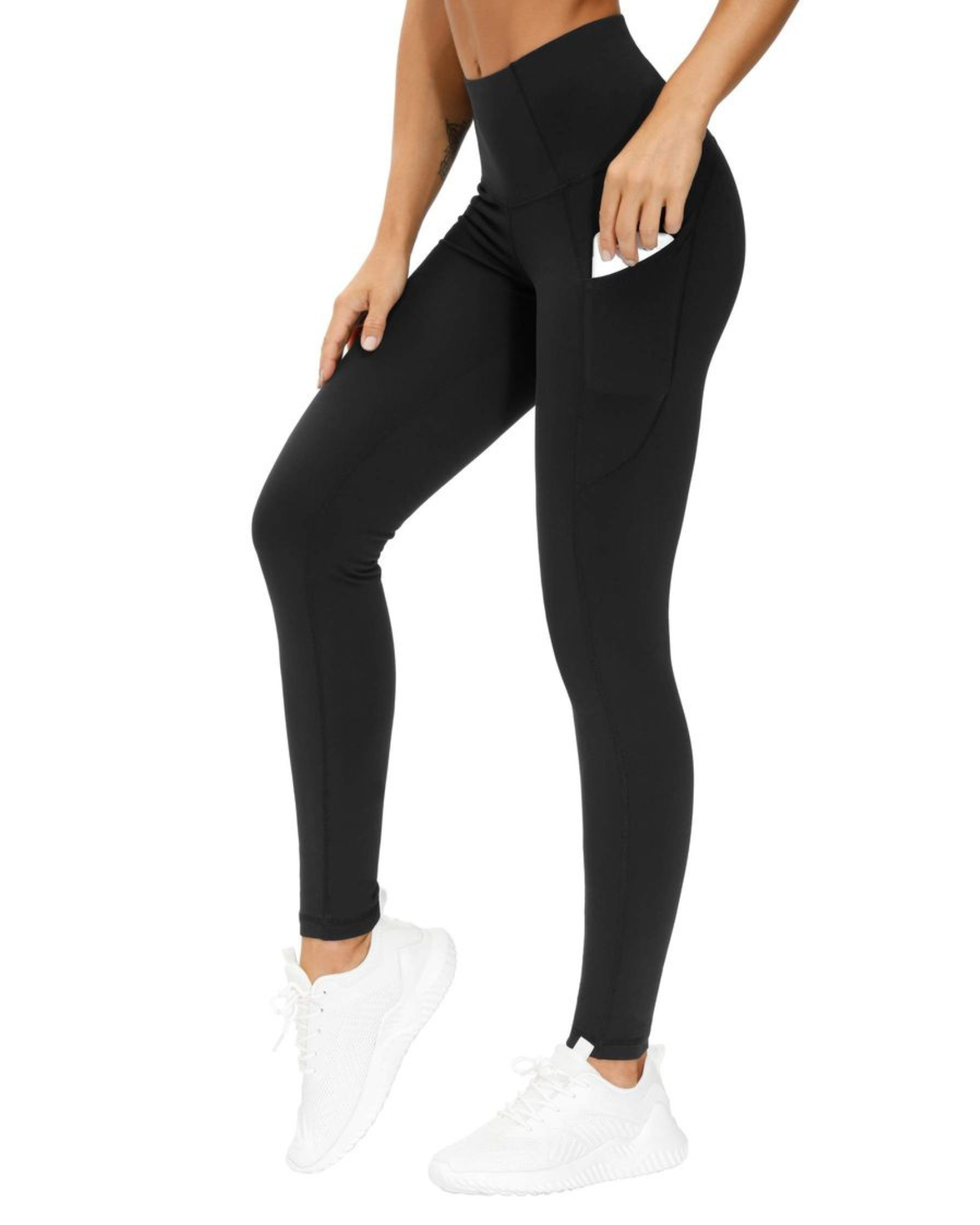  WE CUFFLLE Women's Plus Size Leggings High Waisted Yoga Pants  with Pockets Mesh Workout Leggings Tummy Control Running Black : Clothing,  Shoes & Jewelry