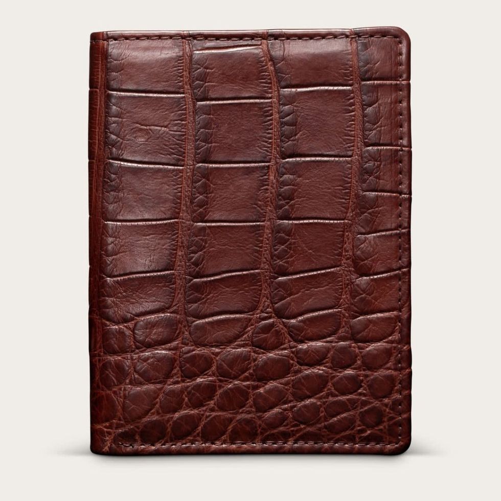Leather Travel Wallet, Classic Croc