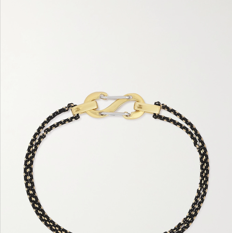 Romy 18-karat yellow, white and blackened gold bracelet