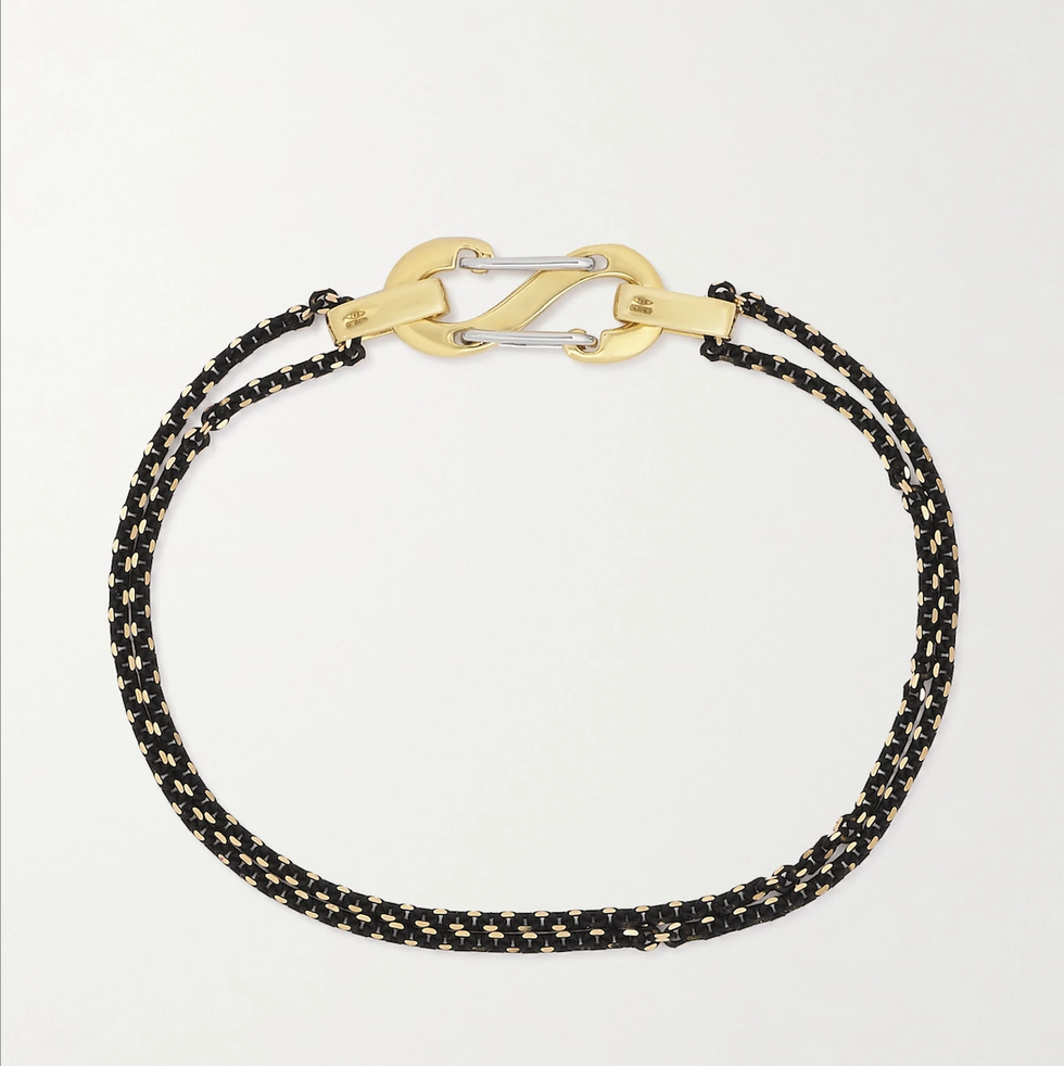 Romy 18-karat yellow, white and blackened gold bracelet