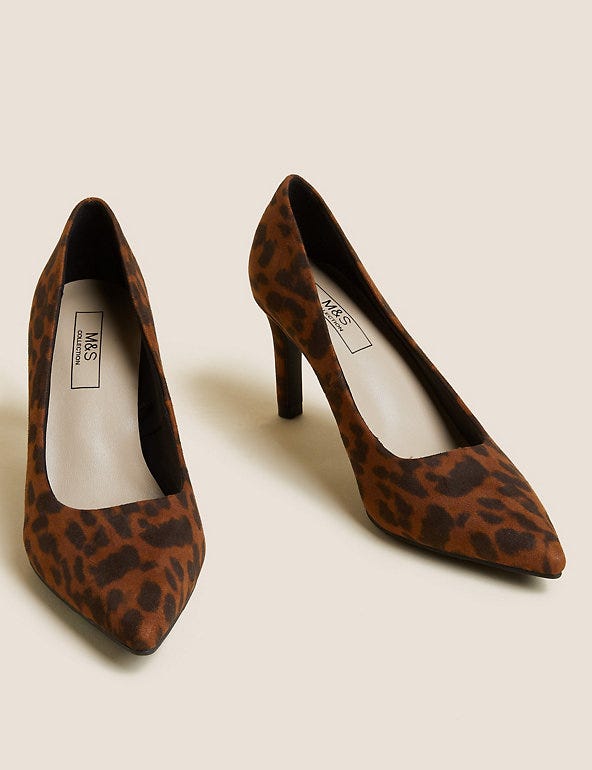 Leopard Print Stiletto Heel Court Shoes