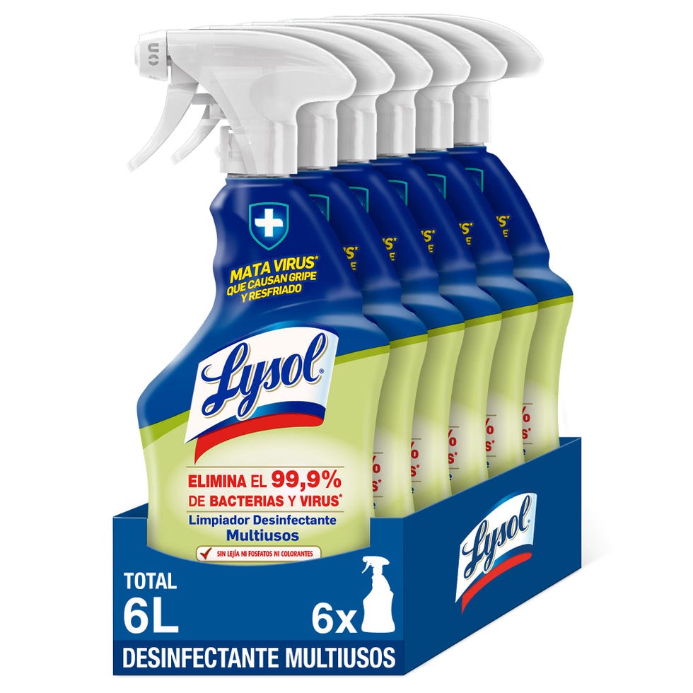 Limpiador Desinfectante Multiusos, mata virus y bacterias sin lejía, aroma frescor - pack de 6 x 1 L, total 6L