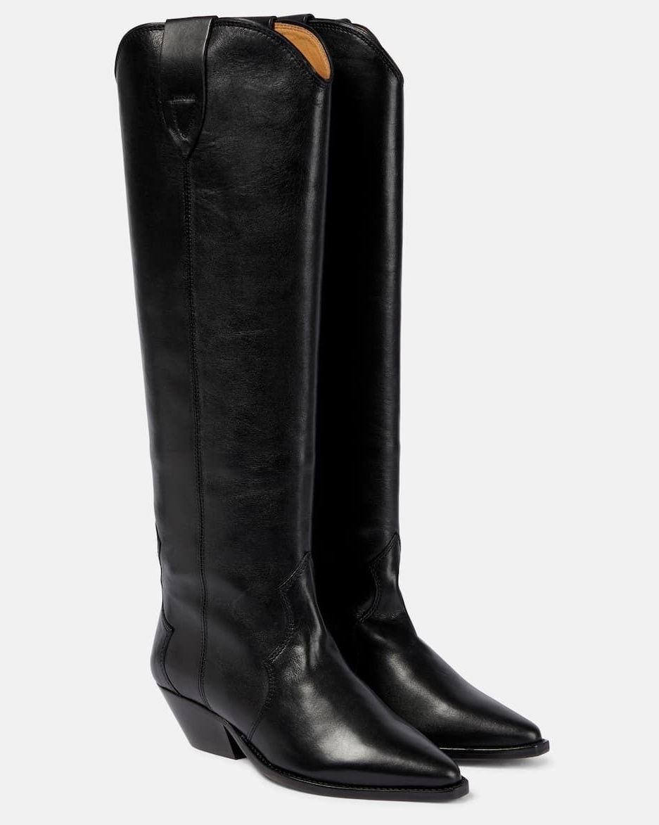 Denvee leather knee-high boots