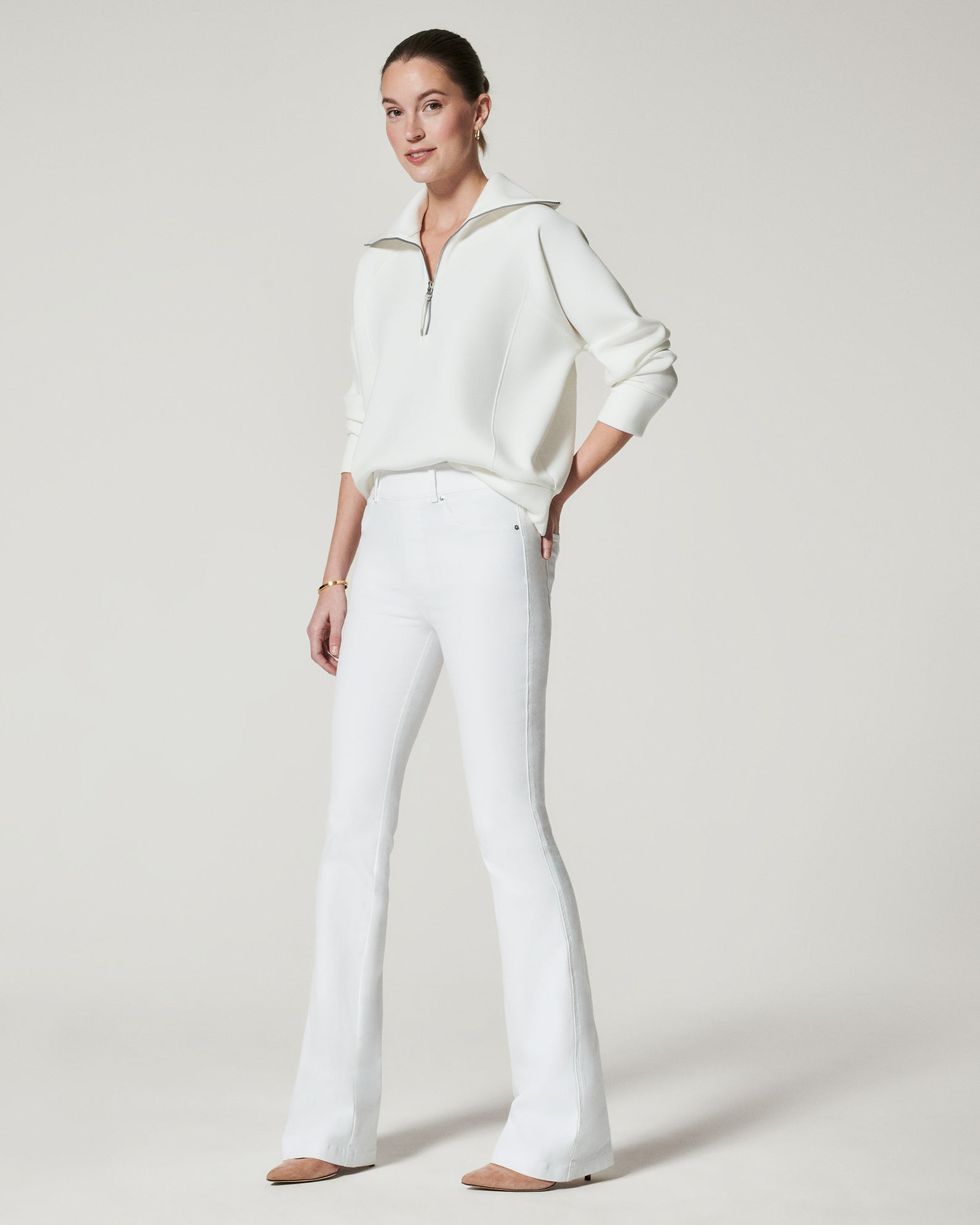 High-Rise Tummy Shaping White Flare Jeans