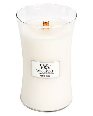 WoodWick White Teak Large Jar Candle