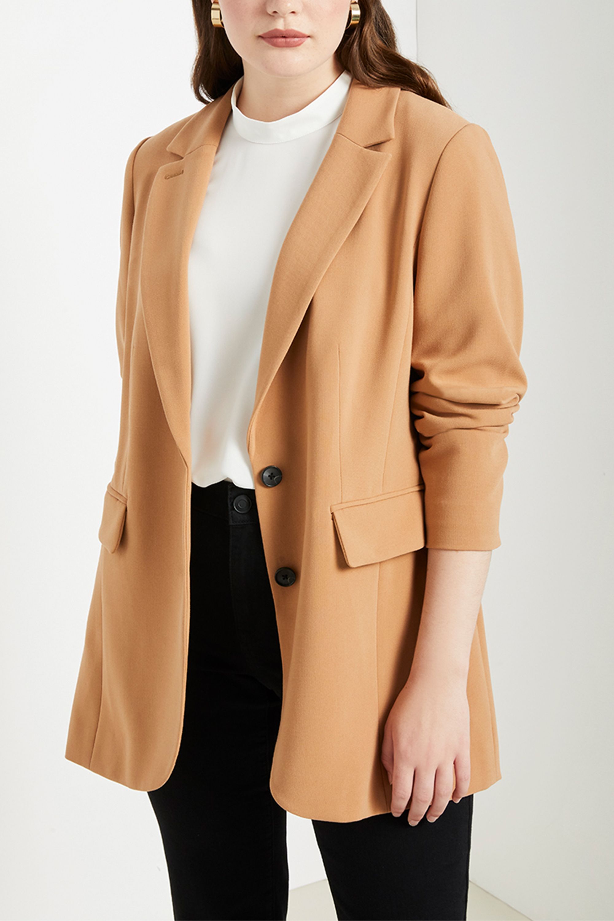 Blazer long 2024 camel femme