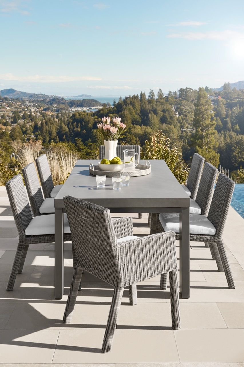 Gray outdoor best sale dining set