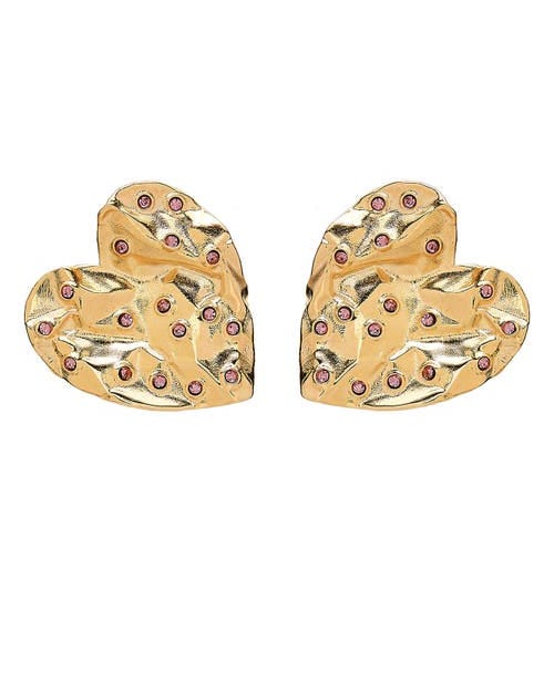 Scattered Crystal Textured Heart Earring Scattered Crystal Textured Heart Earring
