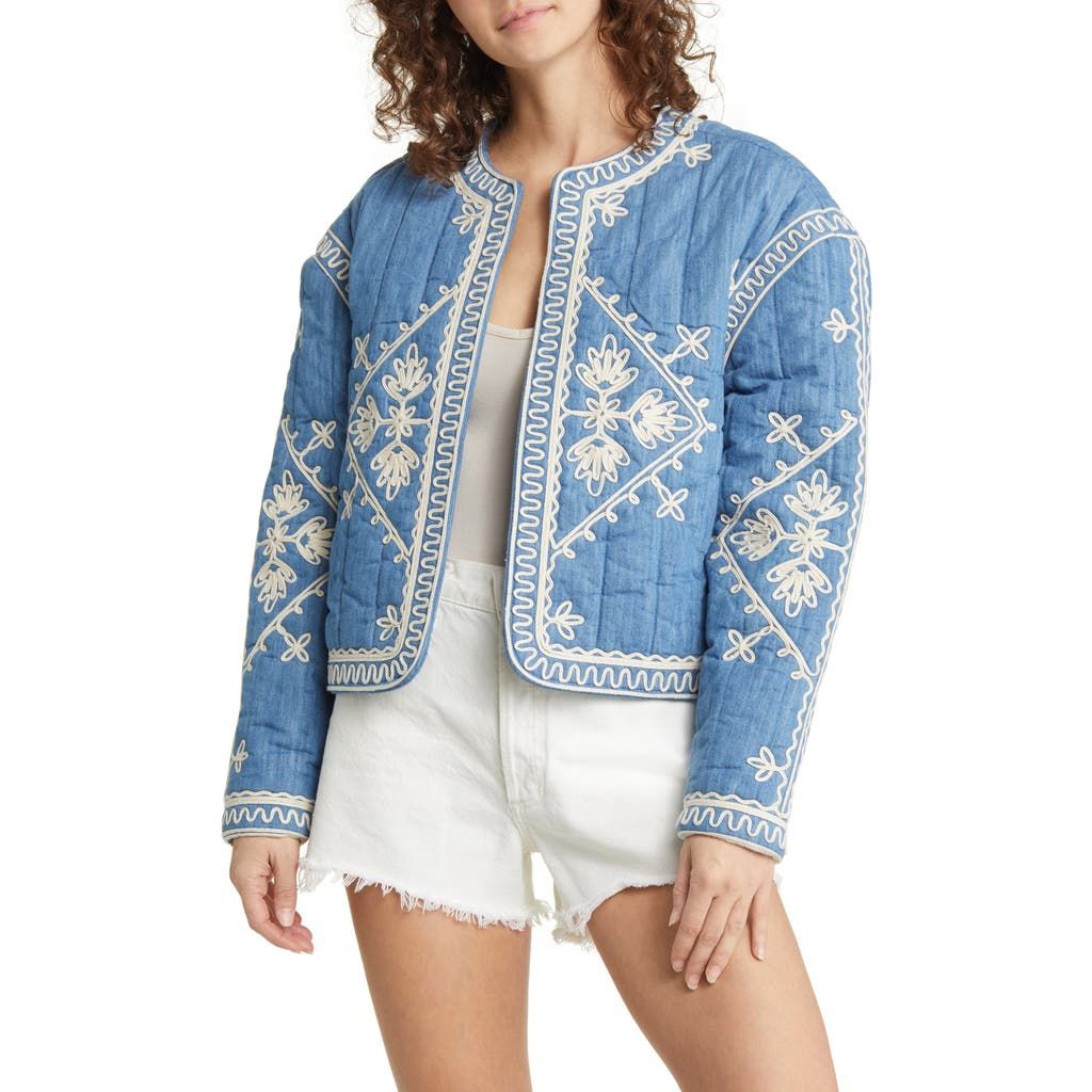 Quilted store embroidered jacket