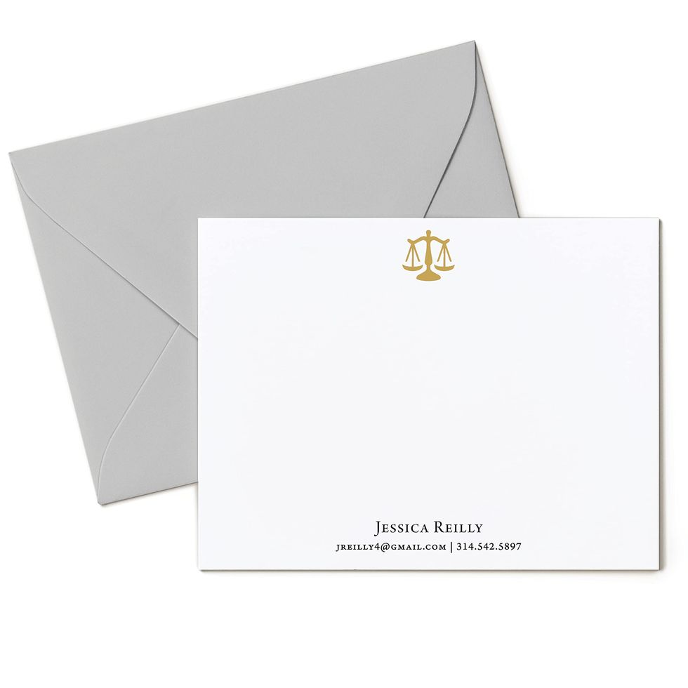Scales of Justice Personalized Notecards 