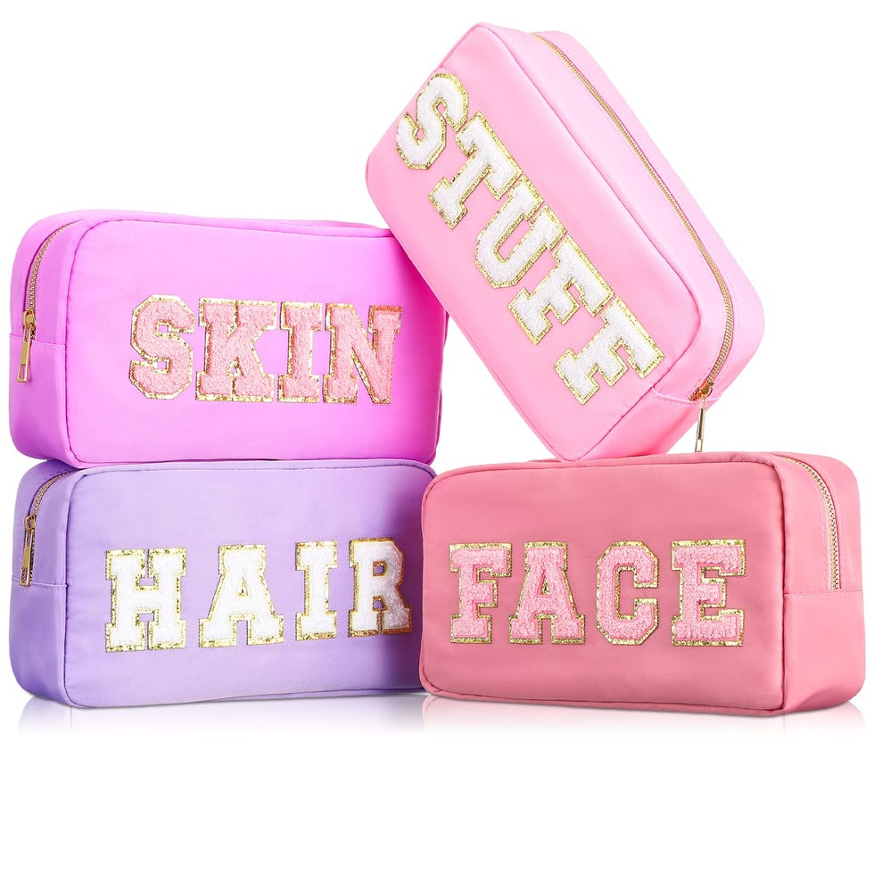 4-Piece Preppy Makeup Bag Set