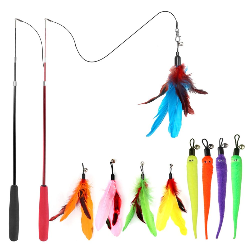 Retractable Cat Wand Toys With Feather
