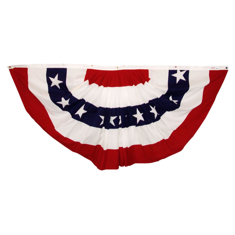 US Stars & Stripes Printed Poly-Cotton Pleated Fan