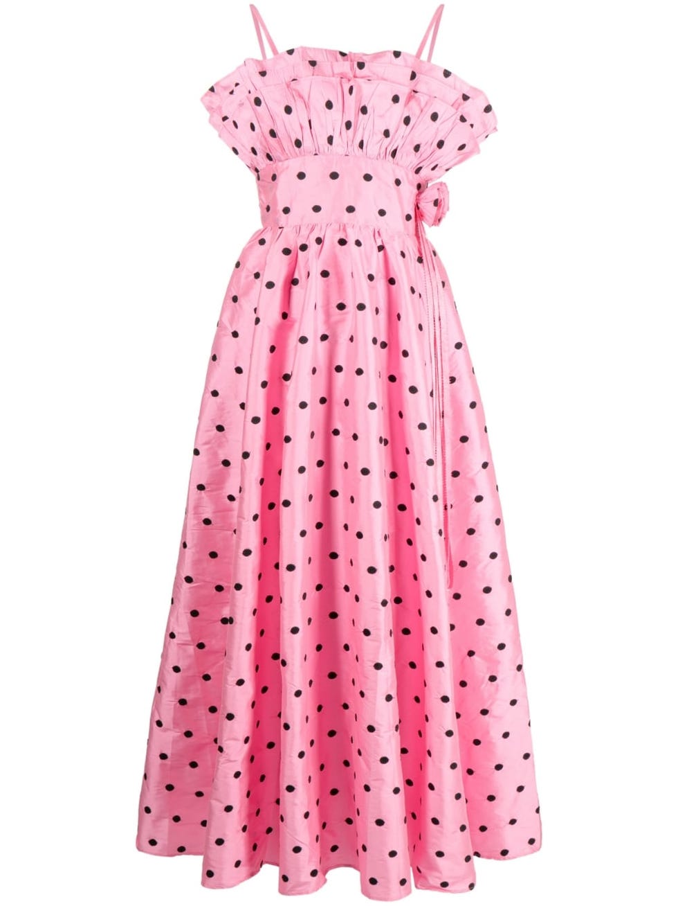 Polka dot-pattern long dress