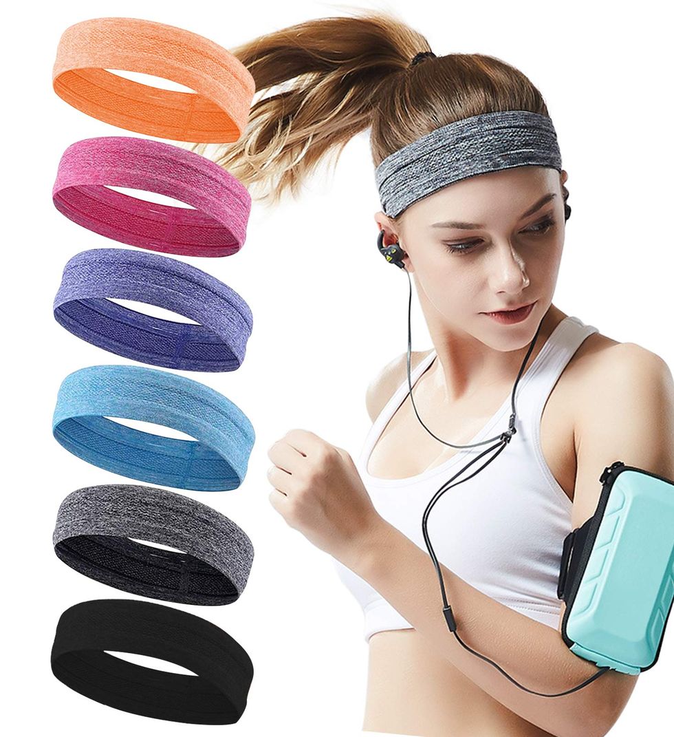 6 Pack Workout Sweatbands Sport Hair Bands 