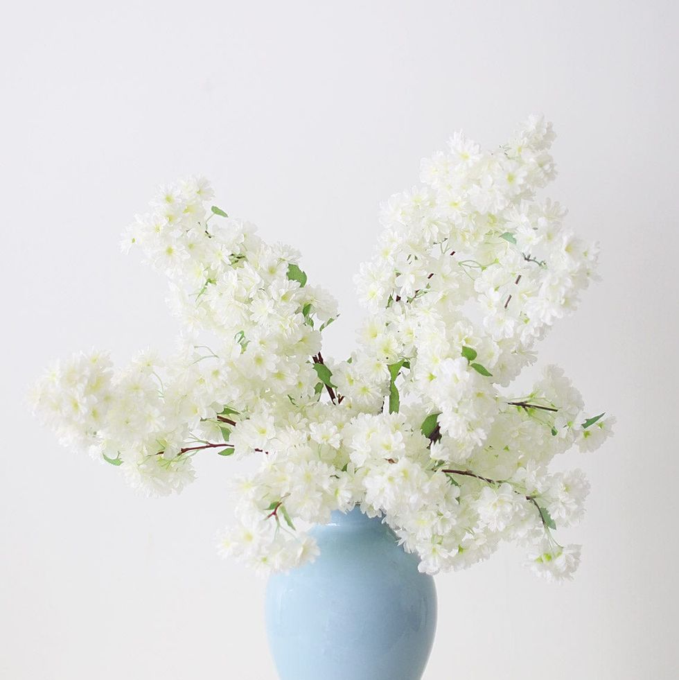 Ceramic Blue Tall Glossy Vase 