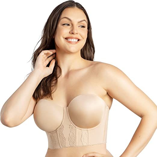 Ultra Thin Strapless Bras for Women with Sagging Breasts Invisible Bandeau  Bra Soft Underwire Tube Top Bralettes (Color : White, Size : 90/40B)