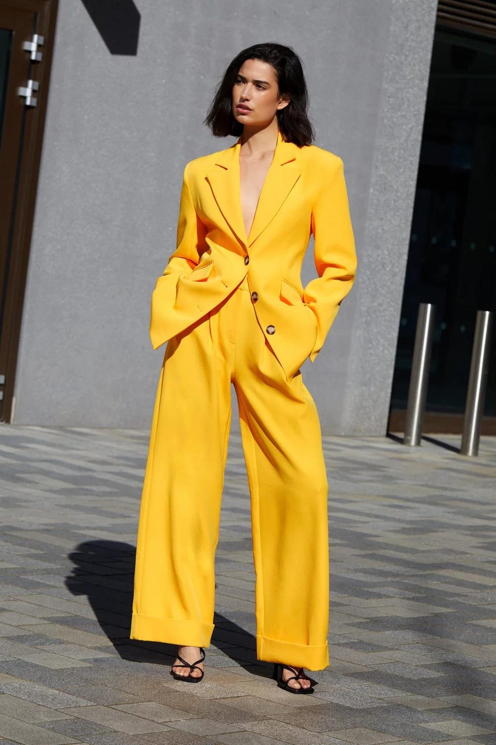 Premium Tailored Turn Up Wide Leg