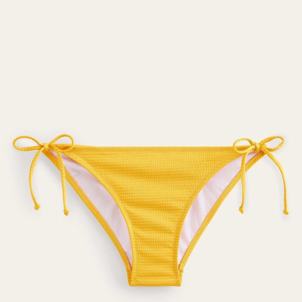 Textured String Bikini Bottoms