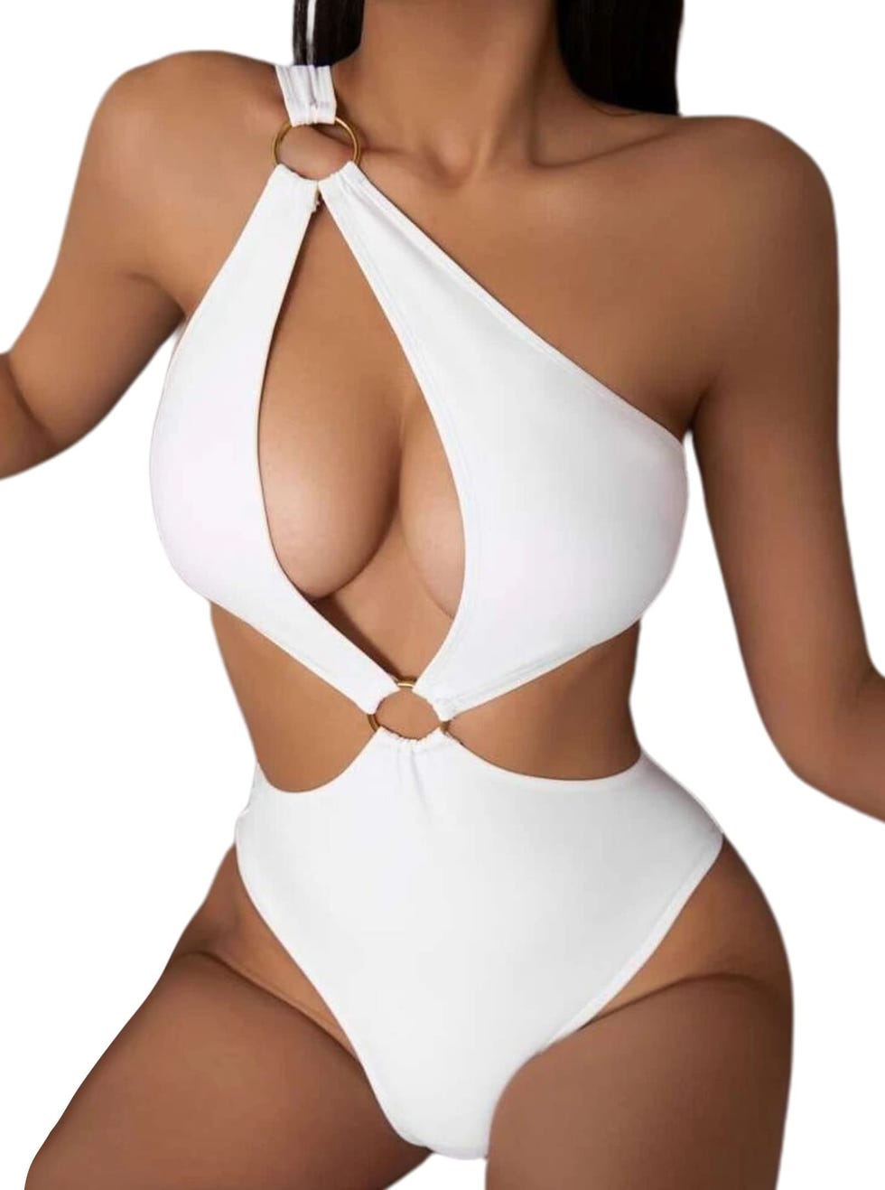 Ring Front Cut Out One Piece Swimsuit