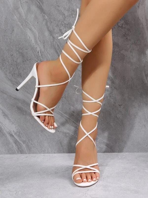 Tie Leg Strappy Stiletto Sandals