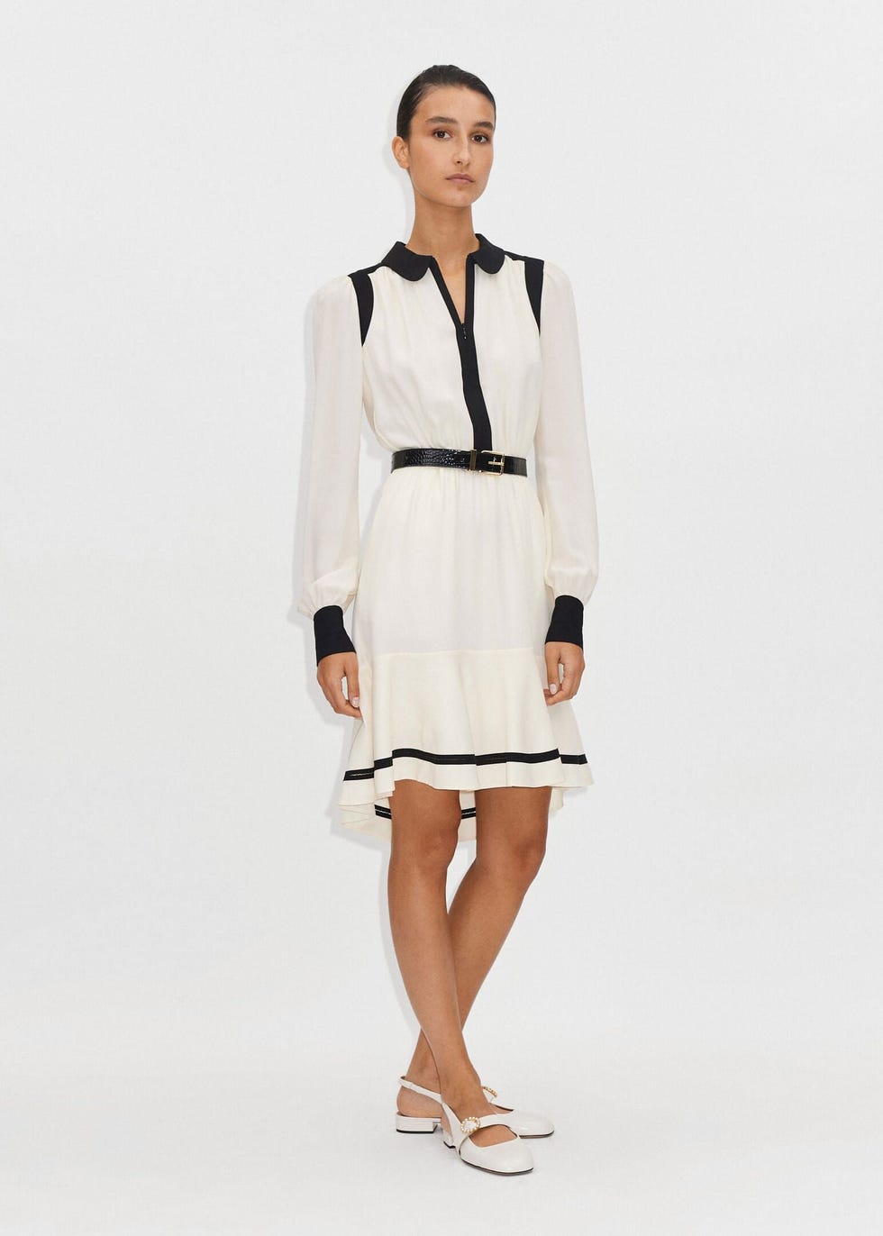 Silk Short Fit And Flare Dress + Belt Silk Short Fit And Flare Dress + Belt