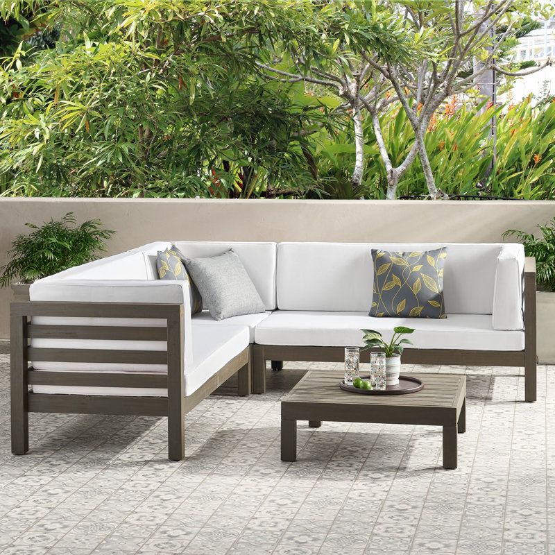 Adharsh 4-Piece Sectional Seating Group with Cushions