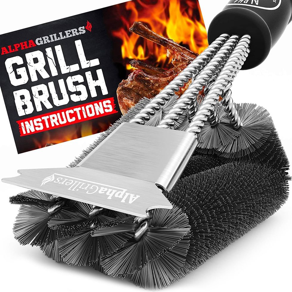 BBQ Grill Brush Set, Barbecue Grill Brush and Scraper, 12-Inch 3-Sided Grill  Brush - Two Set for All Grill Cleaning, Great BBQ Grilling Accessories Gift  