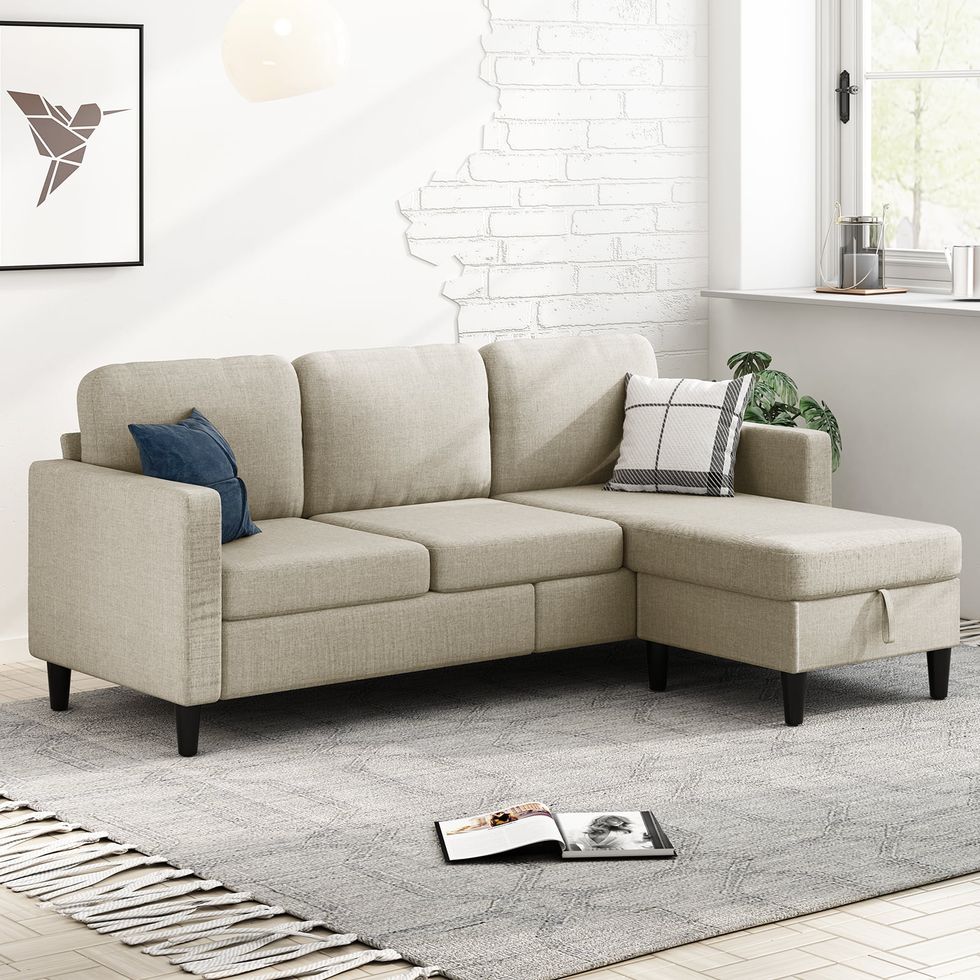 Sectional Sofa With Movable Ottoman