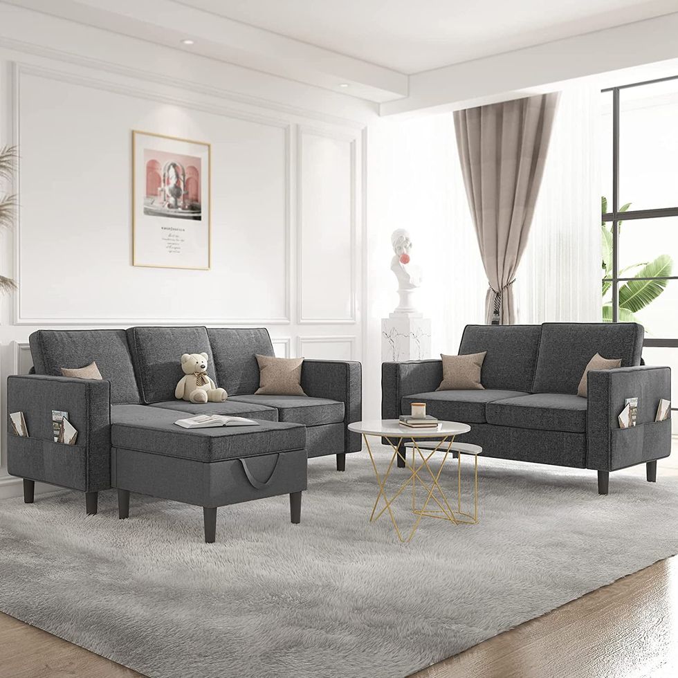 Convertible Sectional Sofa With Loveseat